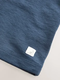 Bleu - Manches courtes  Henleys T-shirt à col rond (3mths-7yrs)