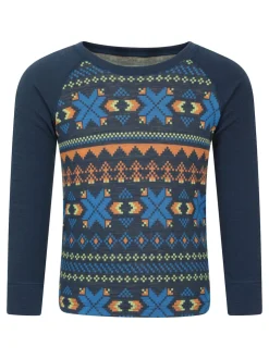 Bleu - Mountain Warehouse Ensemble de base en jacquard mérinos