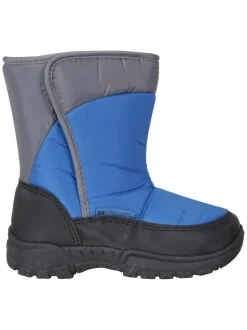 Bleu - Mountain Warehouse Bottes de neige adaptatives Caribou Kids Single Rayure Sherpa Lined