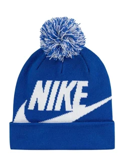 Bleu - Nike ensemble bonnet et gants à pompons Swoosh