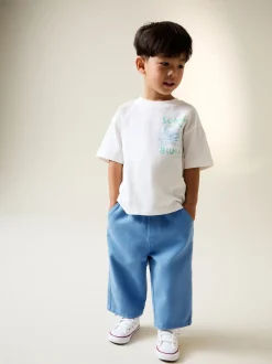 Bleu - Pantalon large à enfiler (3mois-7ans)