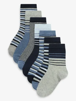 Bleu - Paquet de chaussettes en coton riche 7