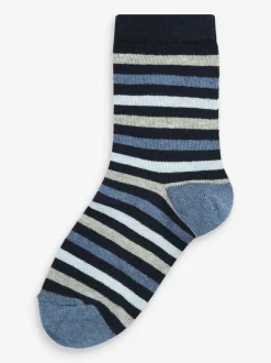 Bleu - Paquet de chaussettes en coton riche 7