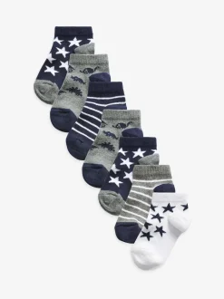 Bleu - Paquet de chaussettes de sport en coton riche 7