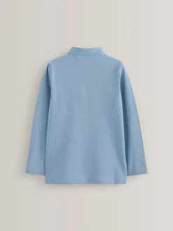 Bleu - Polo à manches longues pour l'école, lot de 2 (3-16ans)