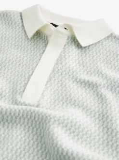 Bleu - 100{Polo à motifs géométriques Manches courtes (3-16ans)