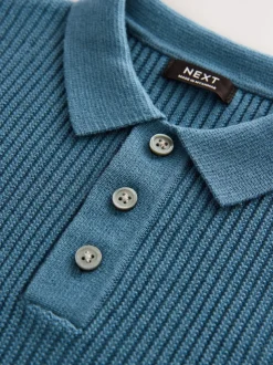 Bleu - Polos Col boutonné en maille 100% coton (3mois-7ans)