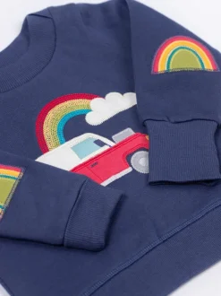 Bleu - Pull Frugi Easy On rose