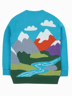 Bleu - Pull Frugi Elwood en maille