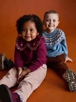 Bleu - Pull JoJo Maman Bébé Fair Isle