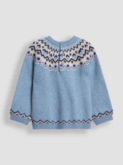 Bleu - Pull JoJo Maman Bébé Fair Isle