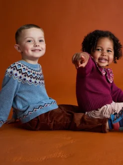 Bleu - Pull JoJo Maman Bébé Fair Isle