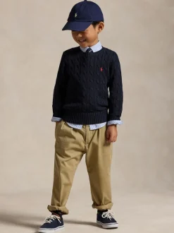 Bleu - Pull Polo Ralph Lauren en maille torsadée