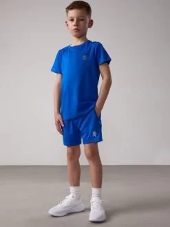 Bleu - Short Gym King en polylé léger