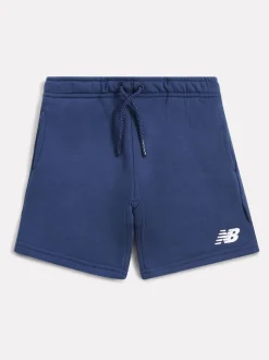 Bleu - Short New Balance Kids à logo empilé à l’arrière