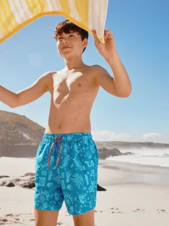 Bleu - Shorts de bain imprimés (3-16yrs)
