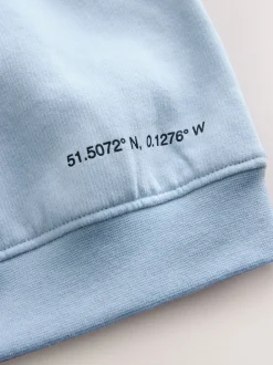 Bleu - Sweat à capuche Baker by Ted Baker oversize en relief