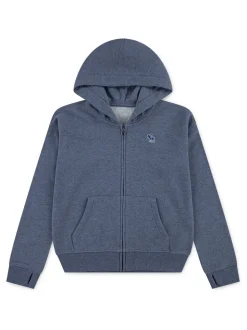 Bleu - Sweat à capuche zippé avec logo Abercrombie & Fitch