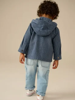 Bleu - Sweat zippé Rayure à capuche (3mois-7ans)