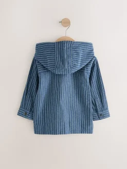 Bleu - Sweat zippé Rayure à capuche (3mois-7ans)