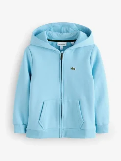 Bleu - Sweat-shirt à capuche Lacoste Core en polaire à fermeture éclair