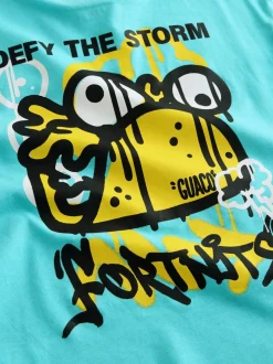 Bleu - T-shirt à manches courtes imprimé Fortnite (4-16ans)