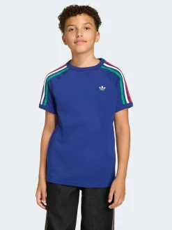 Bleu - T-shirt Adidas Original à 3 rayures