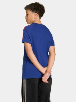 Bleu - T-shirt Adidas Original à 3 rayures