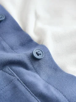 Bleu - T-shirt chemise et Joggings en jersey Ensemble 3 Pieces (3mois-7ans)