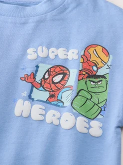 Bleu - T-shirt Marvel à manches longues (6mois-8ans)