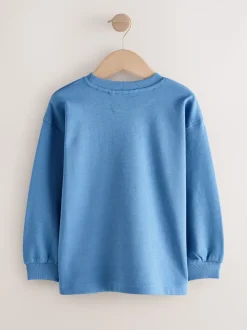 Bleu - T-shirt épais décontracté à manches longues (3-16ans)