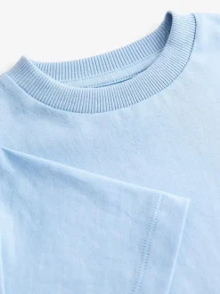 Bleu - T-shirt uni Manches courtes (3mths-7yrs)