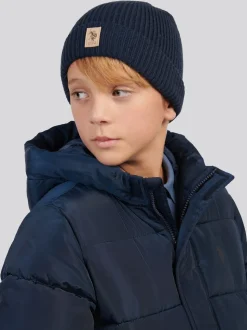 Bleu - U.S. Polo Assn. Bonnet Signature Double Horsemen en maille