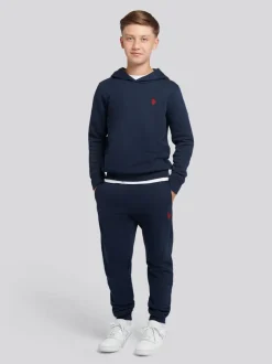 Bleu - U.S. Polo Assn Ensemble Sweats à capuche et Joggings Double Horsemen