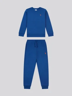 Bleu - U.S. Polo Assn. Ensemble Sweat-shirt Col rond et Survêtement Double Horsemen