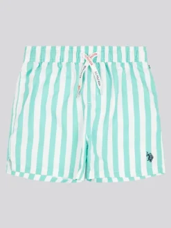 Bleu - US Polo Assn. Short de bain garçon rayé