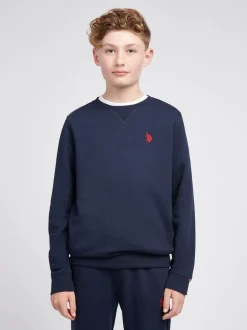 Bleu - U.S. Polo Assn. Sweat-shirt à col rond Double Horsemen