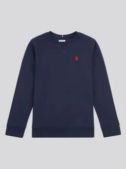 Bleu - U.S. Polo Assn. Sweat-shirt à col rond Double Horsemen