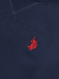 Bleu - U.S. Polo Assn. Sweat-shirt à col rond Double Horsemen