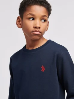 Bleu - U.S. Polo Assn. Sweat-shirt Double Horsemen Garçons