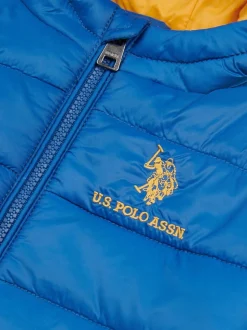Bleu - U.S. Polo Assn. Veste matelassée à capuche avec visière