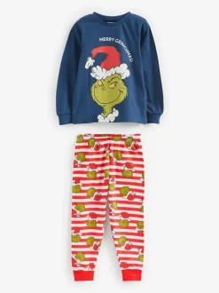 Bleu - Vanilla Underground The Grinch Garçons Manches longues Long Leg 100% Cotton Pyjamas Noël Set