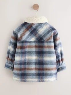 Bleu - Veste-chemise à carreaux doublée de peau de mouton (3mois7ans)