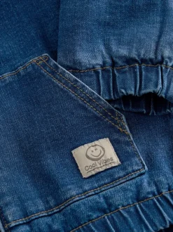 Bleu - Veste-chemise en jean à capuche zippée doublée Borg (3mois -7ans)