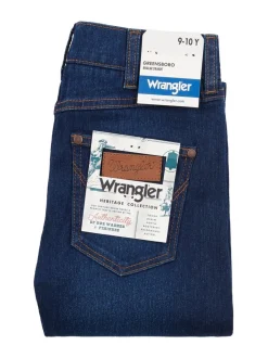 Bleu - Wrangler Garçons Straight Fit Greensboro Regular Jeans