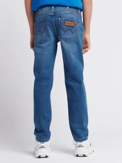 Bleu aqua - Wrangler Garçons Straight Fit Greensboro Regular Jeans