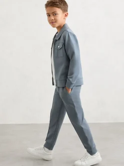 Bleu avio - Pantalon de jogging Reiss Premier Premium Interlock à cordon