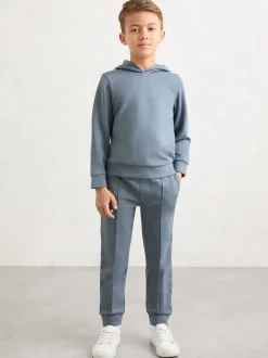 Bleu avio - Sweat à capuche Reiss Fabien Premium en jersey interlock