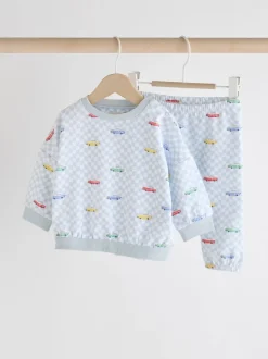 Bleu Checkerboard Transport - Cath Kidston Ensemble Sweat-shirt et Survêtement Bébé