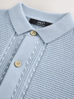 Bleu clair - 100% coton Manches Courts Polos en maille (3-16ans)